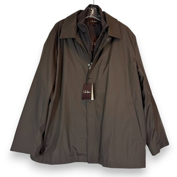 COLE HAAN Men's 3-In-1 System Coat Jacket with Vest Large Chocolate Brown - Picture 1 of 16